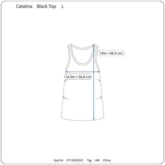 NWT Catalina Black Adjustable Strap Halter Tankini Swim Top Womens Large - Picture 9 of 9